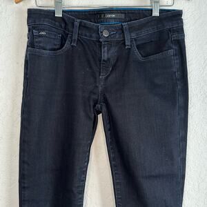 Joe’s Chelsea Dark Blue Indigo Jeans Reed Wash Size 28 Inseam 29" Raw Hem